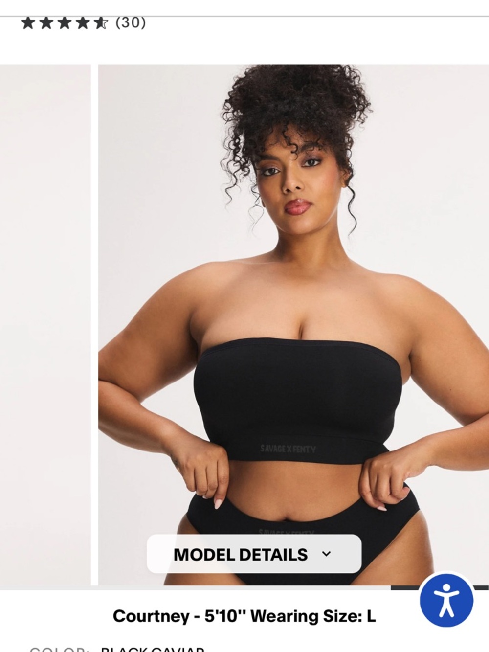 Savage X Fenty Black Seamless Strapless Bandeau - Picture 3 of 8
